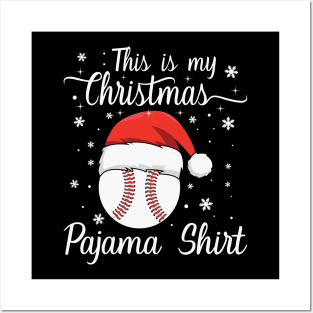 This Is My Christmas Baseball Pajama Posters and Art